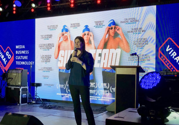 IowaPBS's tweet photo. "I think Swim Team in a very general sense is about coping with challenge and trying to be positive and not giving up in the face of adversity." Hear from filmmaker, Lara Stolman at our VIP Watch Party of @SwimTeamTheFilm on April 15. RSVP and join us: https://t.co/glLQ0plWNs https://t.co/USepIzF95h