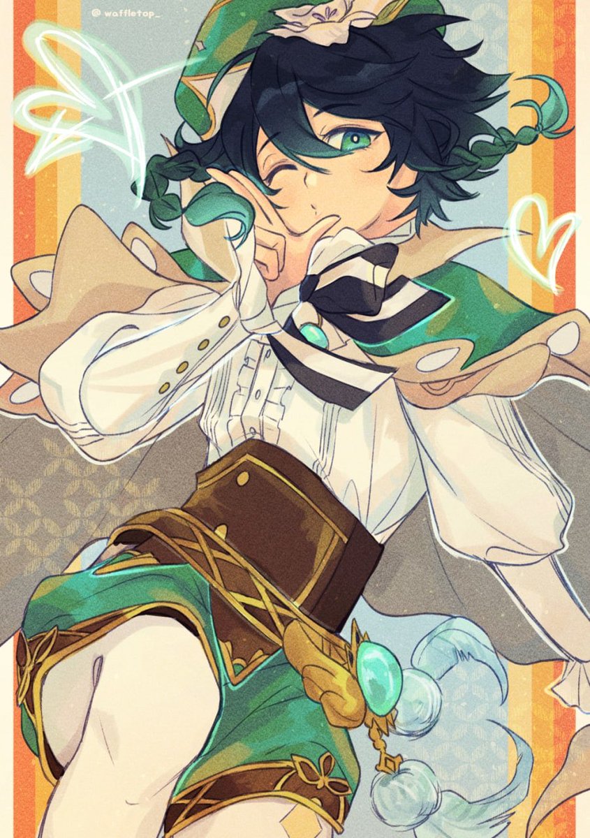 waffletop_'s tweet photo. I feel your heart b-b-beat all over me yeah

#GenshinImpact #Venti https://t.co/kke9mAuIMj