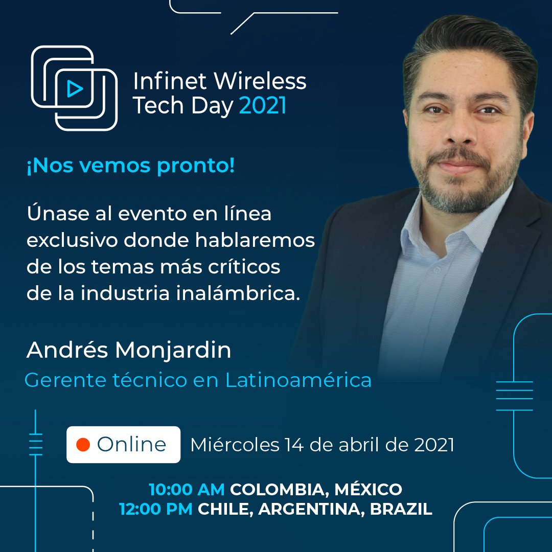InfiNet_LA's tweet photo. IW Tech Day 2021 #Latinoamérica 

¡Regístrese gratis! 

https://t.co/mS6fGkwrQg https://t.co/ewNottPfFG