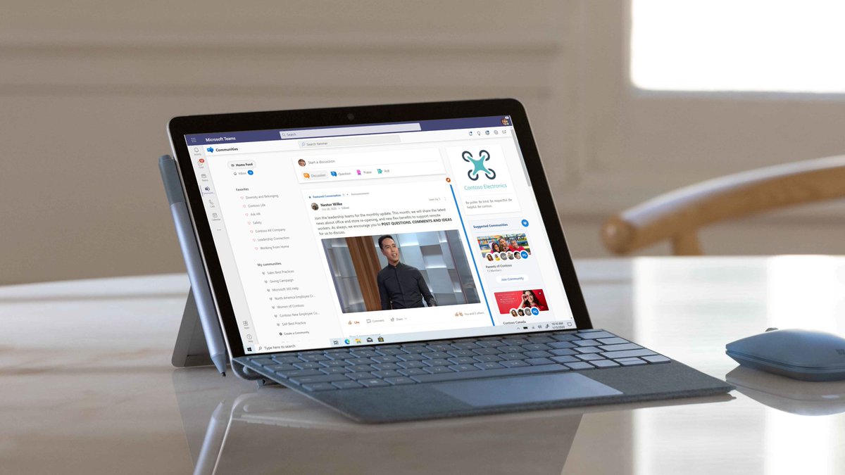 MicrosoftViva's tweet photo. It’s Yammer—in Microsoft Teams. Use the #Yammer Communities app for #MicrosoftTeams, enabling you to engage with leaders, watch live events, ask questions, get answers, and stay updated with news and announcements. Learn more: https://t.co/hlfBUwreIF https://t.co/3HYchZcLaI