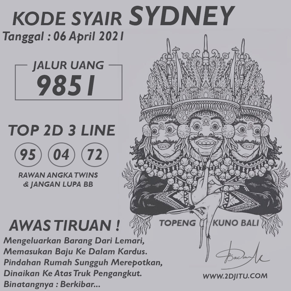 Syair sydney 15 april 2021