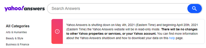 frandallfarmer's tweet image. The slow march to remove all user generated content from Yahoo! continues with the shutdown of Yahoo! Answers. At least @jimmyfallon got some bits!

facebook.com/watch/?v=10153…

A predictable fate for a Q&amp;amp;A platform that was never about content quality but only rewarded engagement.