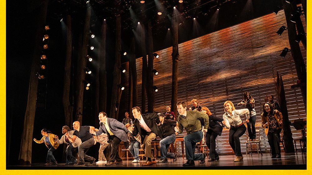 The North American Tour Company of Come From Away on stage