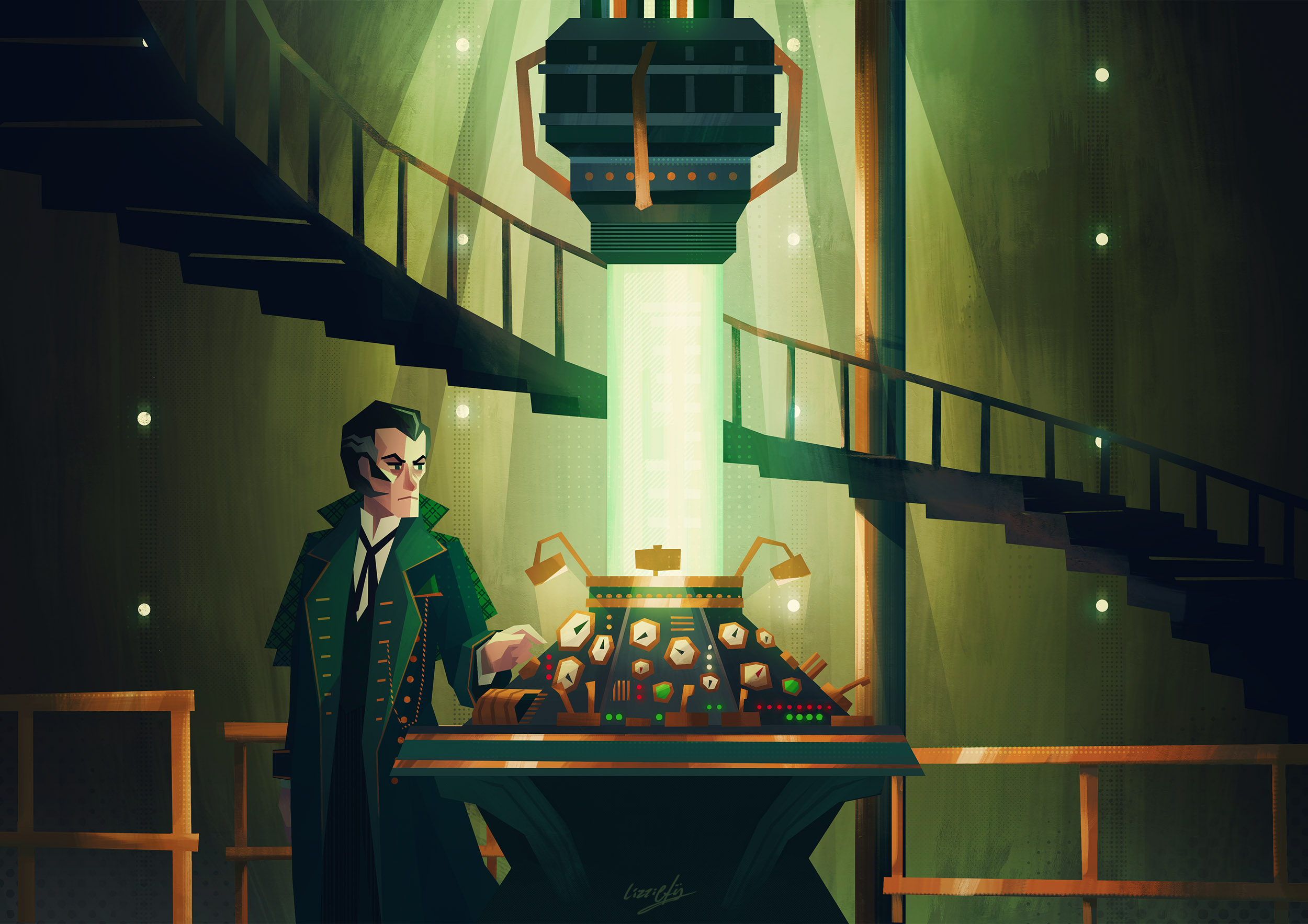 Elizabeth Fijalkowski on Twitter: "Commissioned illustration I made for  @DrWho42! The 2003 Shalka Doctor, played by Richard E Grant, and his  TARDIS. It\