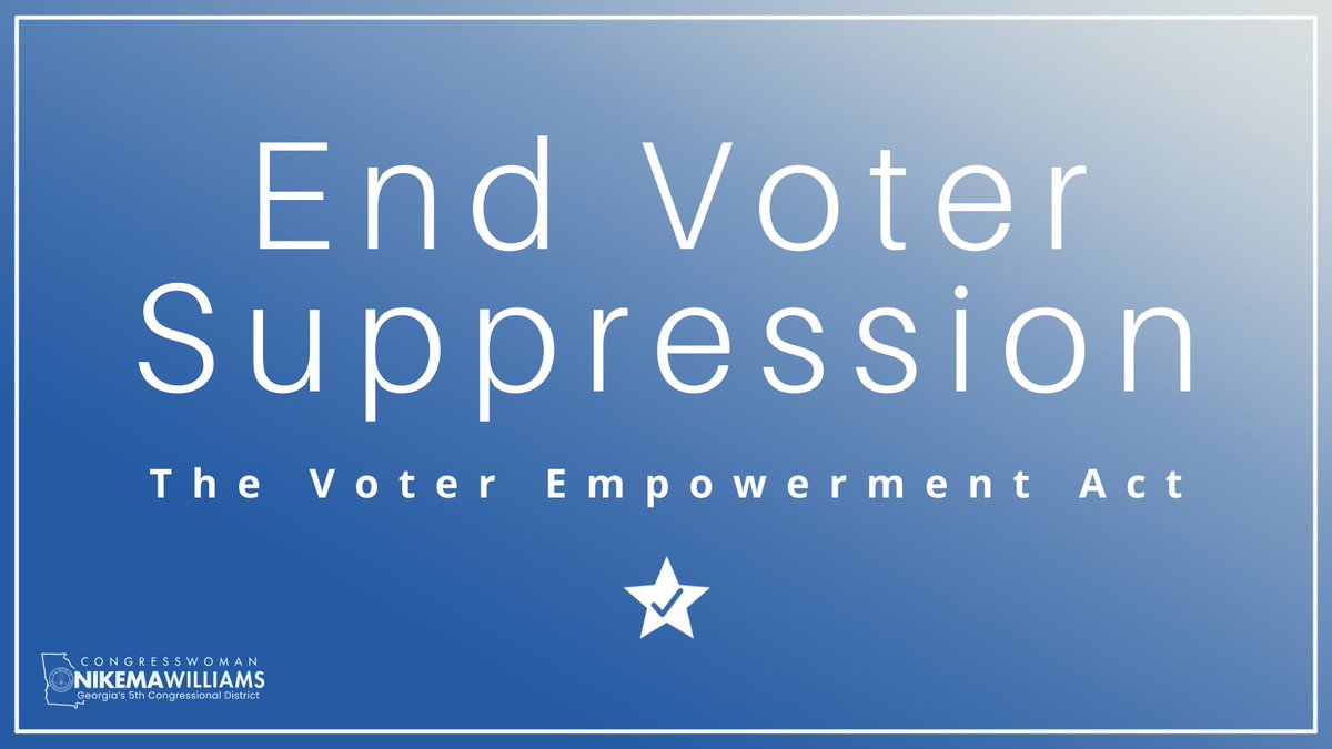 Your zip code should not determine if you have free and fair access to the ballot. That's why I'm introducing the #VoterEmpowermentAct with @WhipClyburn @SenatorWarnock & @gillibrandny to protect the equal right to vote. Read my full statement HERE: bit.ly/VEAVOTE.👀