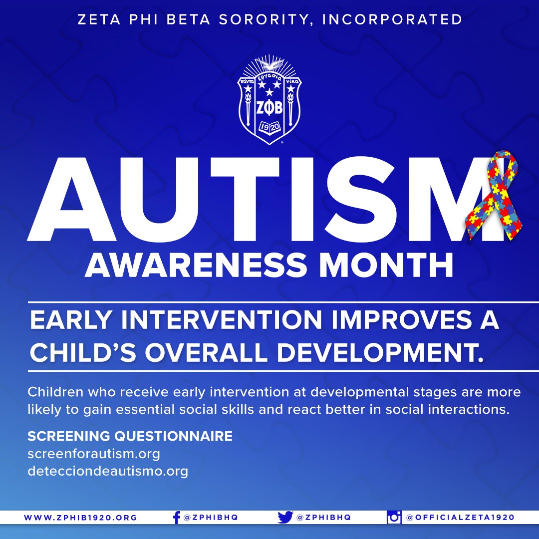 Read the autism facts this week and share the information with someone. If you are interested in having your child screened, use the links below to get started by taking a questionnaire. #ZPhiB #ZetaPhiBeta #ZPhiBAutismAwareness