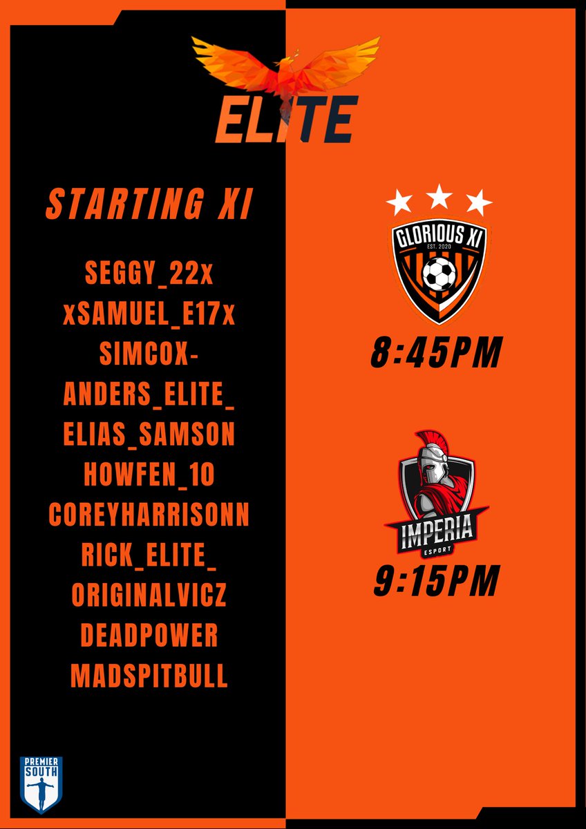Elite Pro Clubs (@eliteproclubs) on Twitter photo 🟠⚫️MATCHDAY🟠⚫️
The return of Elite, ready for another season in <a href="/OfficialVPG/">Virtual Pro Gaming</a>.
🏆 <a href="/VPGPremier/">VPG Esports Premier</a> South
🆚 <a href="/Glorious_XI/">GLORIOUS XI</a>
⏰ 8:45pm uk time
🏆 <a href="/VPGPremier/">VPG Esports Premier</a> South
🆚 <a href="/IMPERIAL_VPG/">IMPERIAL</a>
⏰ 9:15pm uk time
<a href="/OfficialVPG/">Virtual Pro Gaming</a>
<a href="/EliteProClubs/">Elite Pro Clubs</a>
📺 m.twitch.tv/originalvicz
⬇️⬇️⬇️ 🟠⚫️MATCHDAY🟠⚫️
The return of Elite, ready for another season in <a href="/OfficialVPG/">Virtual Pro Gaming</a>.
🏆 <a href="/VPGPremier/">VPG Esports Premier</a> South
🆚 <a href="/Glorious_XI/">GLORIOUS XI</a>
⏰ 8:45pm uk time
🏆 <a href="/VPGPremier/">VPG Esports Premier</a> South
🆚 <a href="/IMPERIAL_VPG/">IMPERIAL</a>
⏰ 9:15pm uk time
<a href="/OfficialVPG/">Virtual Pro Gaming</a>
<a href="/EliteProClubs/">Elite Pro Clubs</a>
📺 m.twitch.tv/originalvicz
⬇️⬇️⬇️
