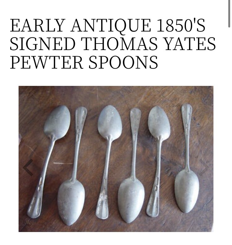 underthemudd's tweet image. A Thomas Yates pewter spoon dating  1850, the steel wire mark refers to the reinforcing wire that runs through the stem of the spoon, this was a common technique and necessary to counter the inherent softness of pewter . #metaldetecting #pewterspoons #history #thomasyates