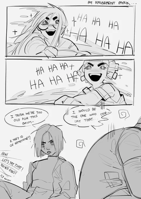 A day at the amusement park
with Viper &amp; Brimstone who have to babysitting Raze&amp;KJ ? they having too much fun 