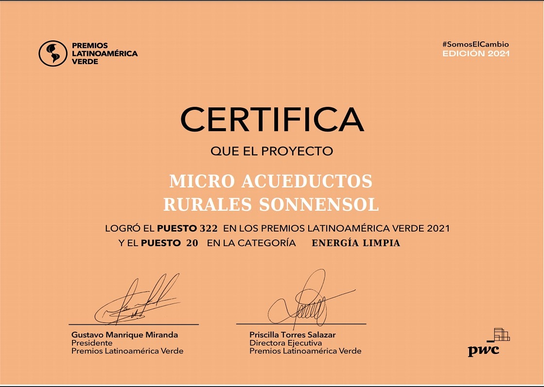 sonnensol1's tweet photo. 😁 Queremos contarles que ocupamos el puesto 322 en los #PremiosLatinoamericaVerde @premiosverdes y el puesto 20 🏅 en la categoría #EnergíaLimpia con el proyecto #MicroacueductosRurales. 
Esta vez participaron 2.500 proyectos de LatinoAmérica. @SENAComunica
@senaencordoba https://t.co/7xhLzRt9tM