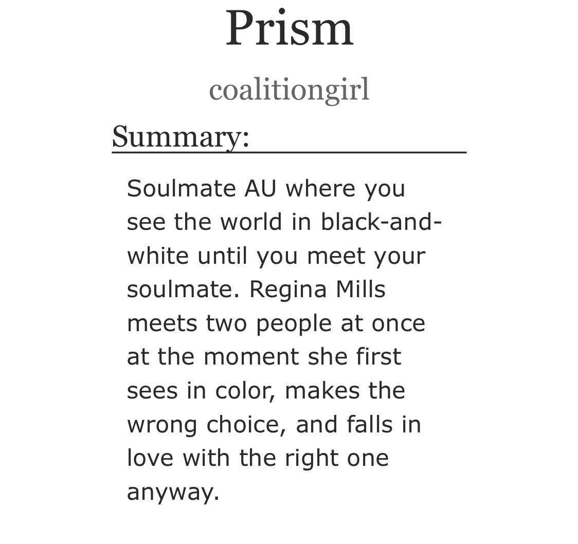 April 4: Prism by  @coalitiongirl  https://archiveofourown.org/works/4745633 