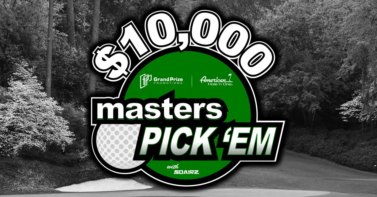 GPrize_Promos's tweet photo. It’s Masters Week! Play our Masters Pick ‘em Game for a chance to WIN $10,000 and one lucky contestant will win a pair of Sir Nick Faldo Autographed #SQAIRZ golf shoes! Click here to play: https://t.co/zsCNjtwsu5 https://t.co/XiPgY8Sa2H