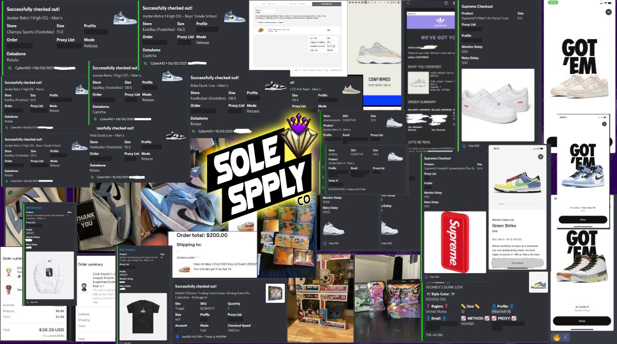 We had another huge month of success <a href="/SoleSpplyCo/">Sole Supply Co.</a>!!

Our 1.0 Members made hundreds/thousands in profits from our ACO service and restock pings! JOIN NOW LINK IN BIO

S/o Providers!
Proxies: <a href="/jeru035/">Jeru035</a> <a href="/LiveProxies/">Live Proxies</a> <a href="/OculusProxies/">S</a>  <a href="/ProxyWorId/">Proxy World</a>  <a href="/ProxyHeavenio/">ProxyHeaven</a> 
Server: <a href="/OculusServers/">OculusServers</a>