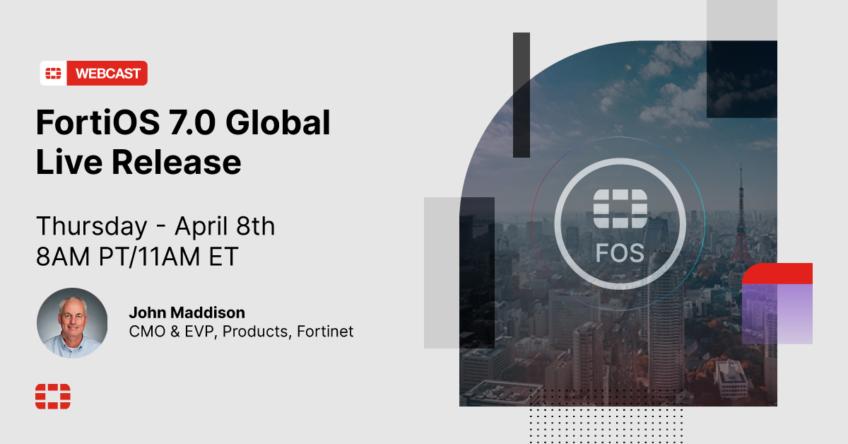 Rwallbutters's tweet photo. During this webcast, #Fortinet's John Maddison will share the latest innovations in #FortiOS 7.0, including #SASE, #ZTNA, and FortiGuard Video Filtering capabilities. Register now: https://t.co/vlgQwmo6J2 https://t.co/GAxArSdM98