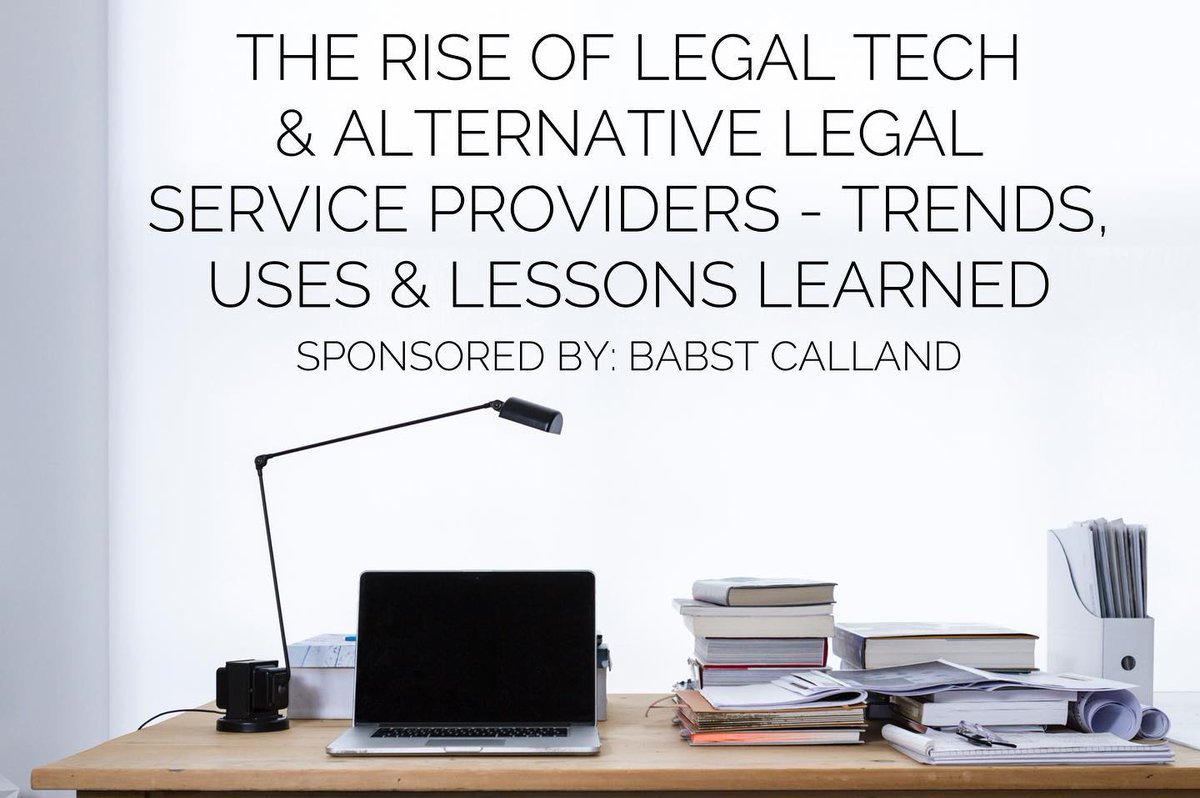 Join us April 8, 2021 12:00pm - 1:00 pm for The Rise of Legal Tech &amp; Alternative Legal Service Providers - Trends, Uses &amp; Lessons Learned.  This virtual event is sponsored by Babst Calland.  Click the link to register.  babstcalland.zoom.us/meeting/regist…