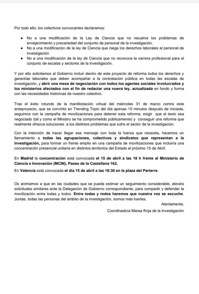 Coordinadora Marea Roja de la Investigación tweet media