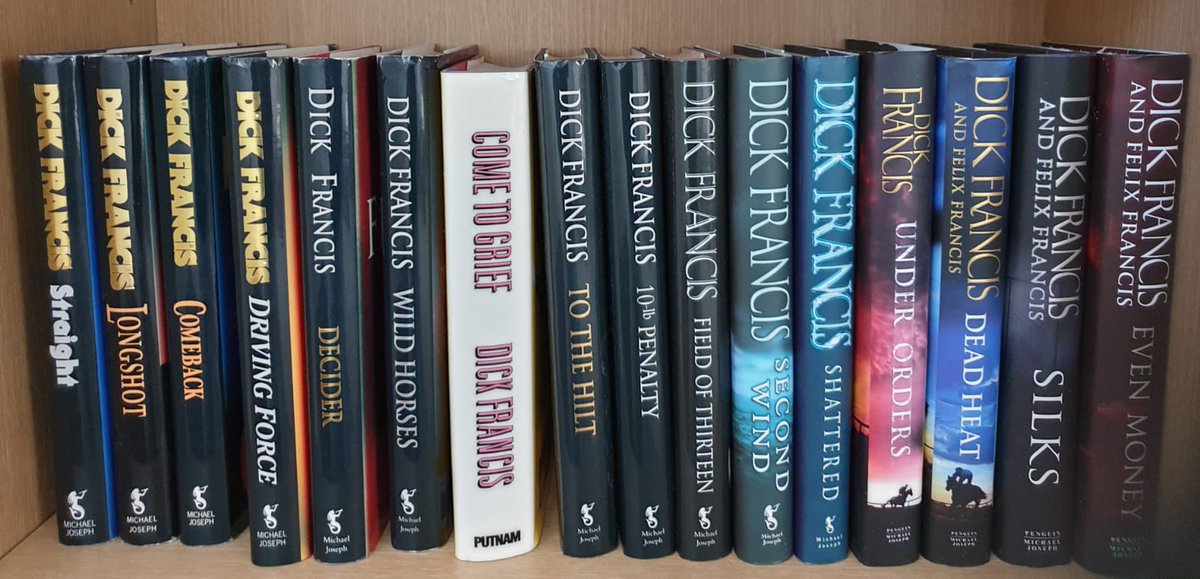 MarKomms's tweet photo. My late mother-in-law was a big fan of #DickFrancis #FelixFrancis novels and built quite a collection. All/any of these are now looking for a good home, please. 1/3 https://t.co/3RMFOBGl4X