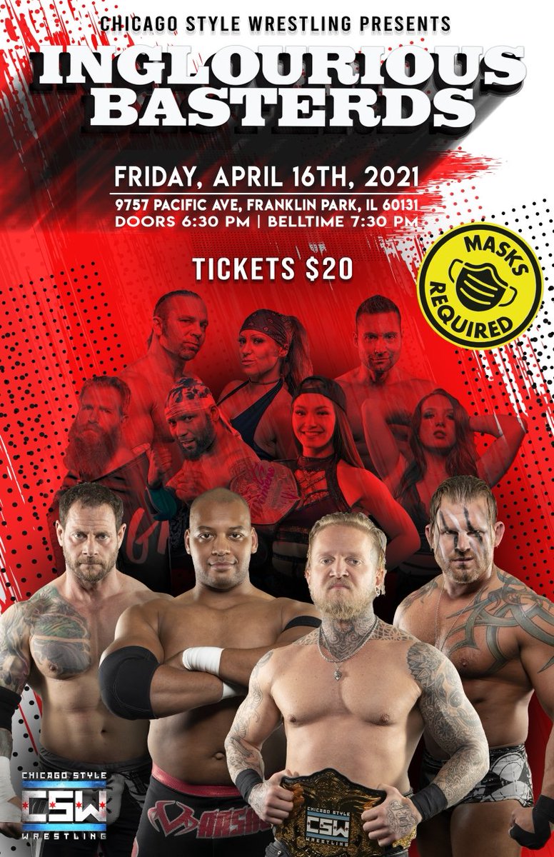 Friday April 16th #prowrestling  #WomensWrestling  #AEW #WWE #ImpactWrestling.    buytickets.at/chicagostylewr…