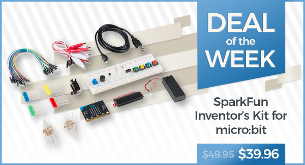 The SparkFun Inventor’s Kit (SIK) for #microbit is a great way to get creative, connected and coding with the micro:bit - and it's 20% off this week! bit.ly/3wwLRiu