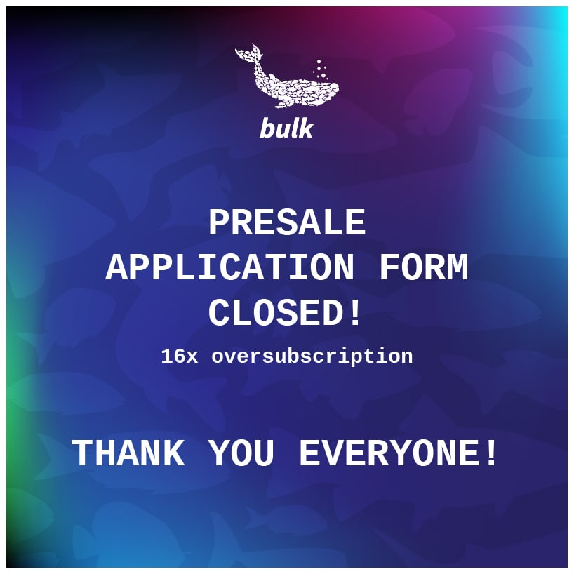 BulkNetwork's tweet image. BULK was founded in 2017 as a small private group of crypto enthusiasts. Now it’s time to grow – that’s why we’ve decided to change the format of our community to a Decentralized Venture Platform. Recently, we closed our Private round. Public round coming soon, stay tuned!