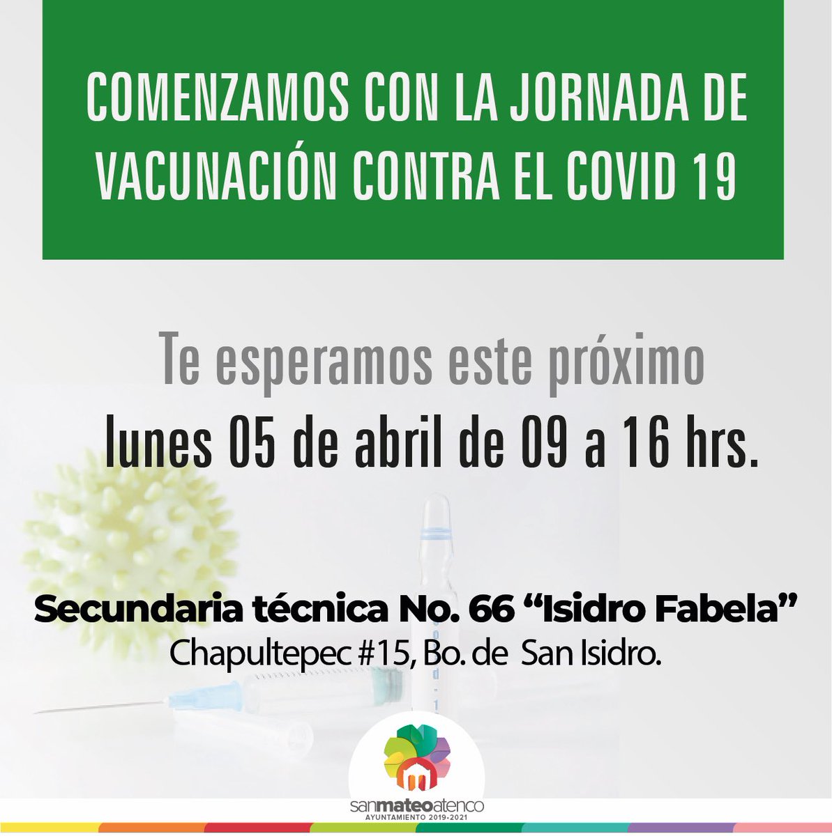 HSanMateoAtenco's tweet photo. No pierdas la oportunidad de llevar a familiares y conocidos de 60 años y más. #SanMateoAtenco #Adelante https://t.co/eGRhm3dGlz
