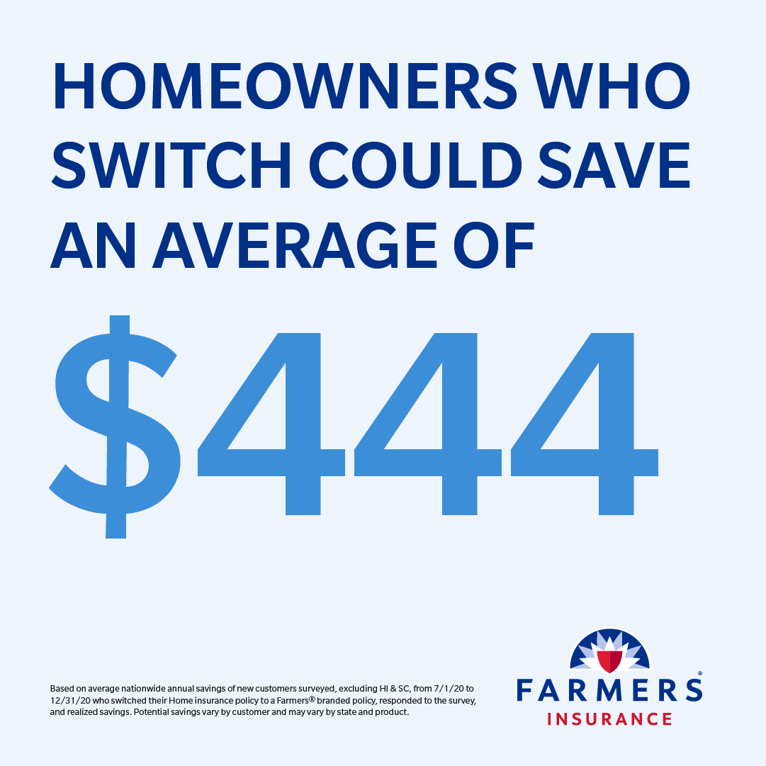You could be missing out on hundreds in savings. Let’s chat about how switching your home insurance to Farmers could help you save.