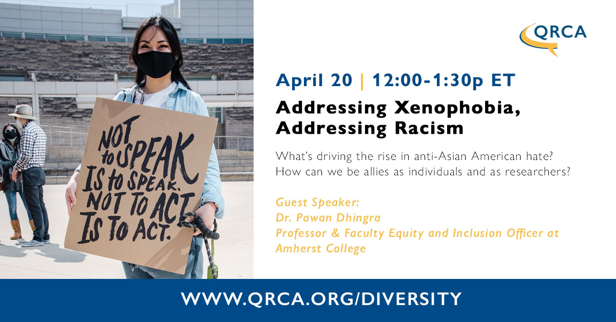 Join <a href="/qrca/">QRCA</a> 's Inclusive Culture Committee and invited guest, Dr. Pawan Dhingra, Professor and Faculty Equity and Inclusion Officer at  Amherst College to begin to learn about and identify practical ways of addressing these troubling trends. #DiversityandInclusion #FightRacism
