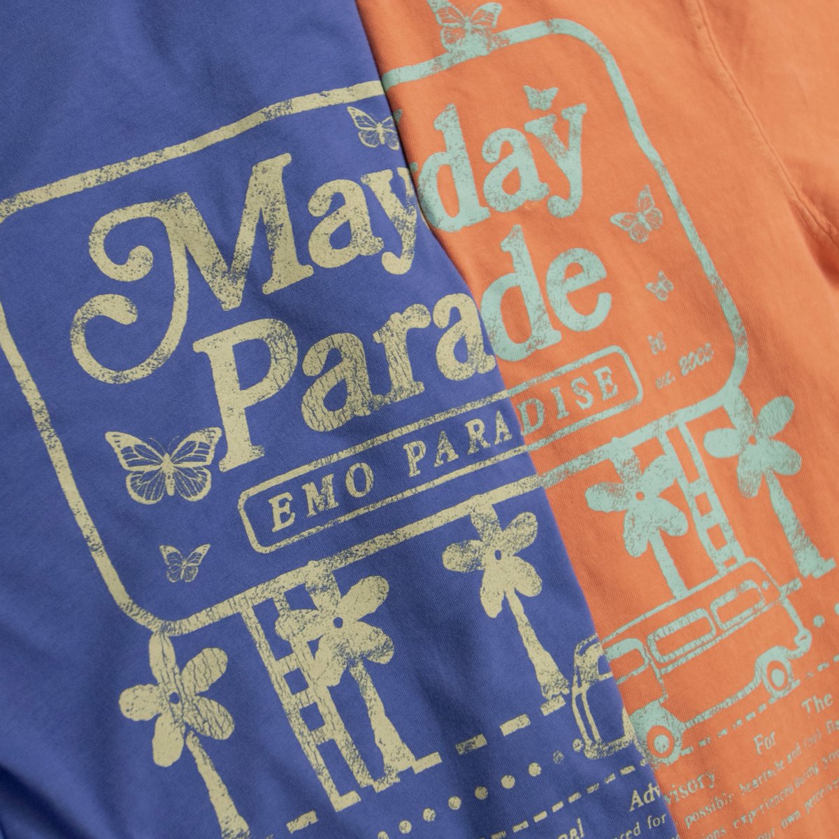 maydayparade's tweet photo. Welcome to your own personal Emo Paradise. 
50 of each shirt available now! 
https://t.co/UILodtmEnN https://t.co/NSNbVUIc53
