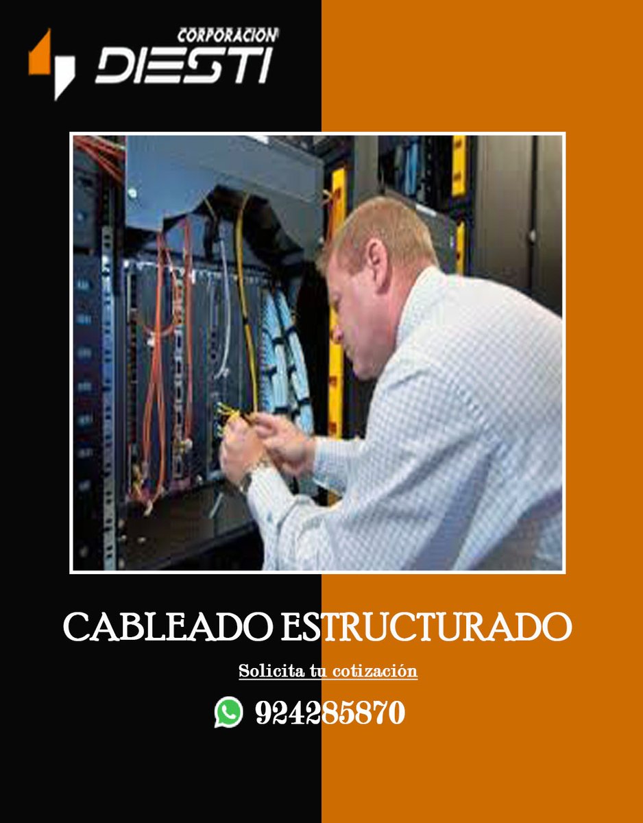 diestisac's tweet photo. Estimados. Para su información 📢
✔️Tenemos disponibilidad en servicio de cableado estructurado 💯
Contamos con RNP y SCTR👀

Escríbenos para mayor información 📱924285870
📩info@corporaciondiesti.com

Realizamos servicios a nivel Nacional 🚚

Solicita tu cotización ❗️ https://t.co/Hf1bCBq1IY