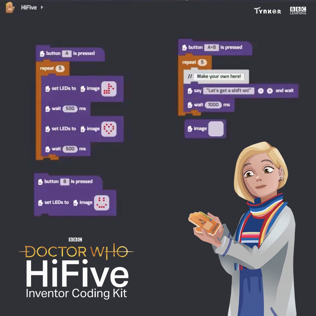 HifiveInventor's tweet image. Its never too late to develop a new skill. Learn to code with the Doctor Who HiFive Inventor Coding Kit.
#DoctorWho #Coding #CodingKit #JodieOurDoctor #BBC #Education #dev_girls #codinglife #whovian #lovecoders #peoplewhocode #internet #codepeople #womenintech #100DaysOfCode