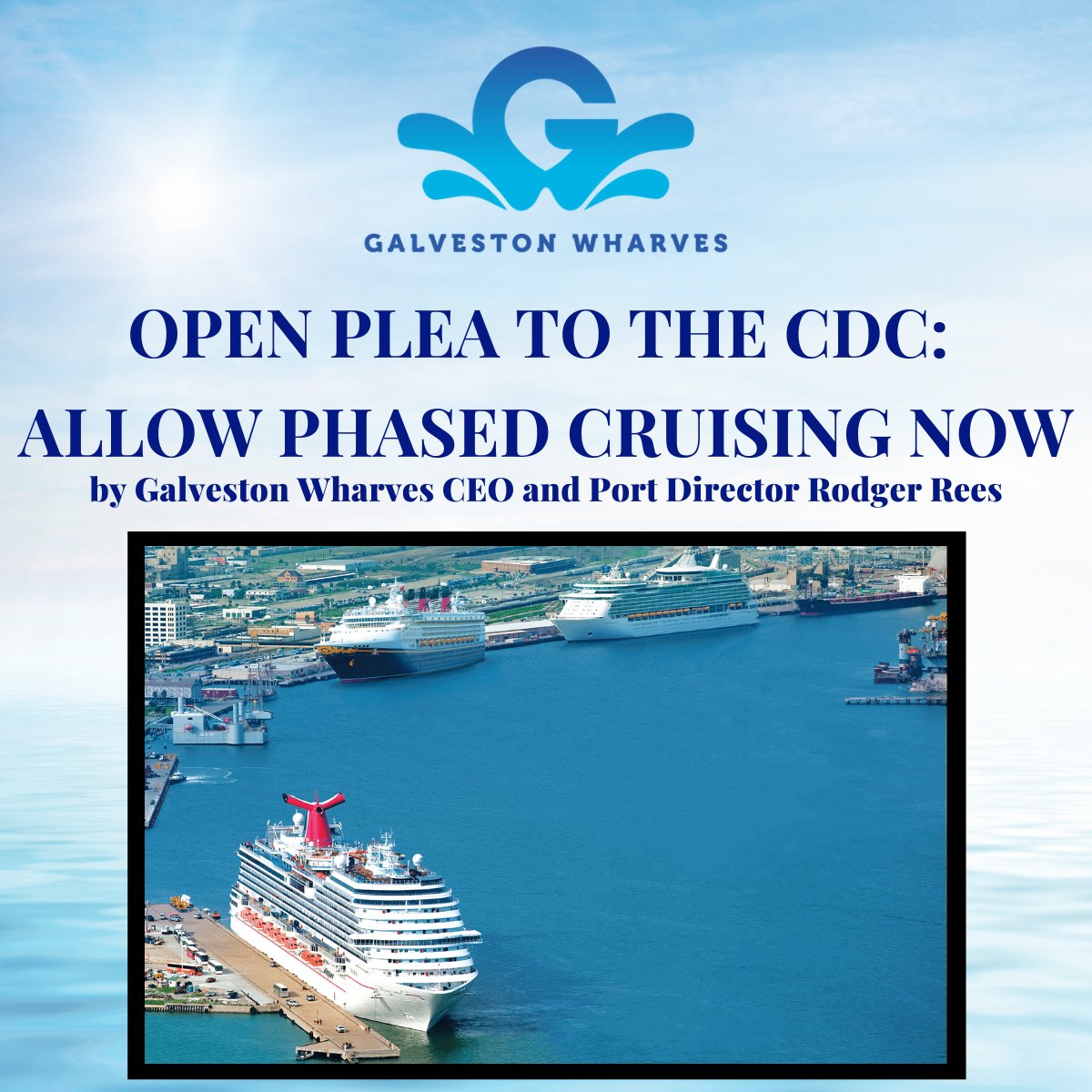 PortofGalveston's tweet image. Galveston Wharves Port Director: Allow Phased Cruising in July conta.cc/3msGcFl