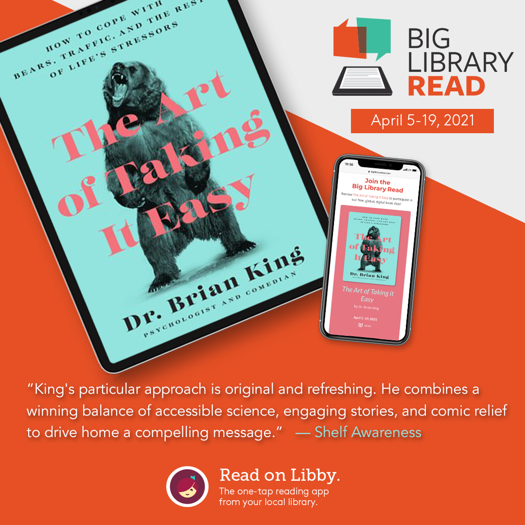 PYPL's tweet photo. #BigLibraryRead begins today! Borrow the featured ebook ‘The Art of Taking It Easy’ by Dr. Brian King with no waitlists or holds from our digital collection. 

BONUS: Use #biglibraryread for a chance to win a Samsung Galaxy tablet &amp; book signed by the author! https://t.co/N9e1ikCW21