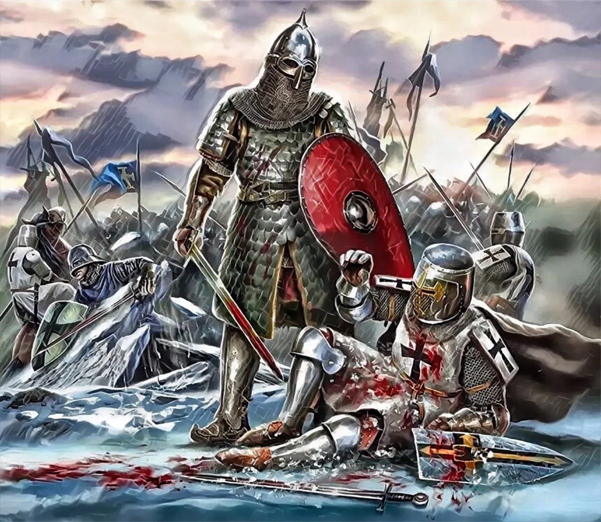 RussianPatrio17's tweet photo. On April 5, 1242, #Russian troops defeated the #Teutonic invaders on Lake #Peipsi https://t.co/Tcp8MKJQPI