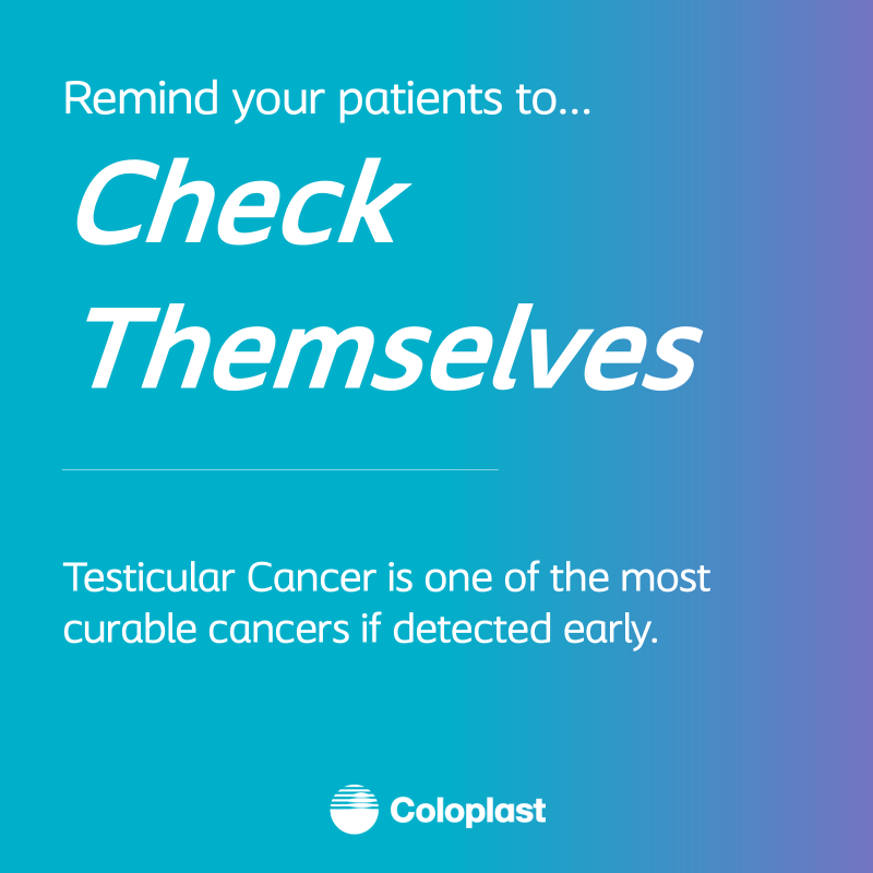 Coloplast_MD's tweet photo. With a 5-year survival rate of over 95%, #testicularcancer is one of the most curable cancers. Early detection is key as prompt diagnosis &amp; treatment provides the best opportunity for cure. #TesticularCancerAwarenessMonth #Torosa #UroSoMe #MensHealth