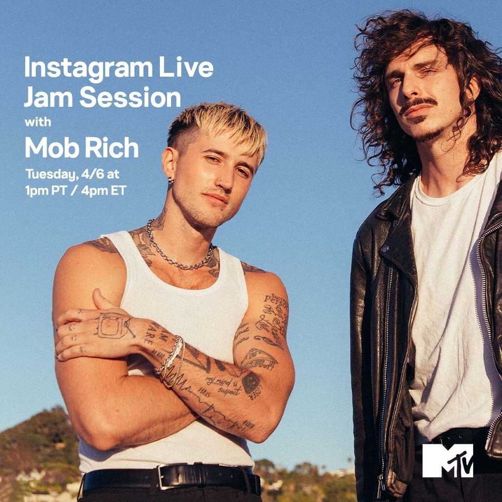 Believe me, you're not gonna want to miss this #MTVJamSession with <a href="/mobrich/">Mob Rich</a> — today at 1p PT / 4p ET on MTV's Instagram Live! ✨
