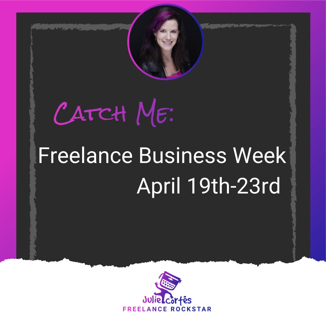 Join me at <a href="/freelancebizwk/">National Freelance Business Week</a> for my prezo How to ROCK Your Freelance Biz on 4/22. Also, catch me:
• #FBW2021 Opening Session 4/19
• Panel Discussion: The Future of Freelance 4/21
• Welcome from Tampa &amp; KC 4/22

Get your all-access pass now! #freelancers 2021.freelancebusinessweek.com/?sc=SO26N277&a…