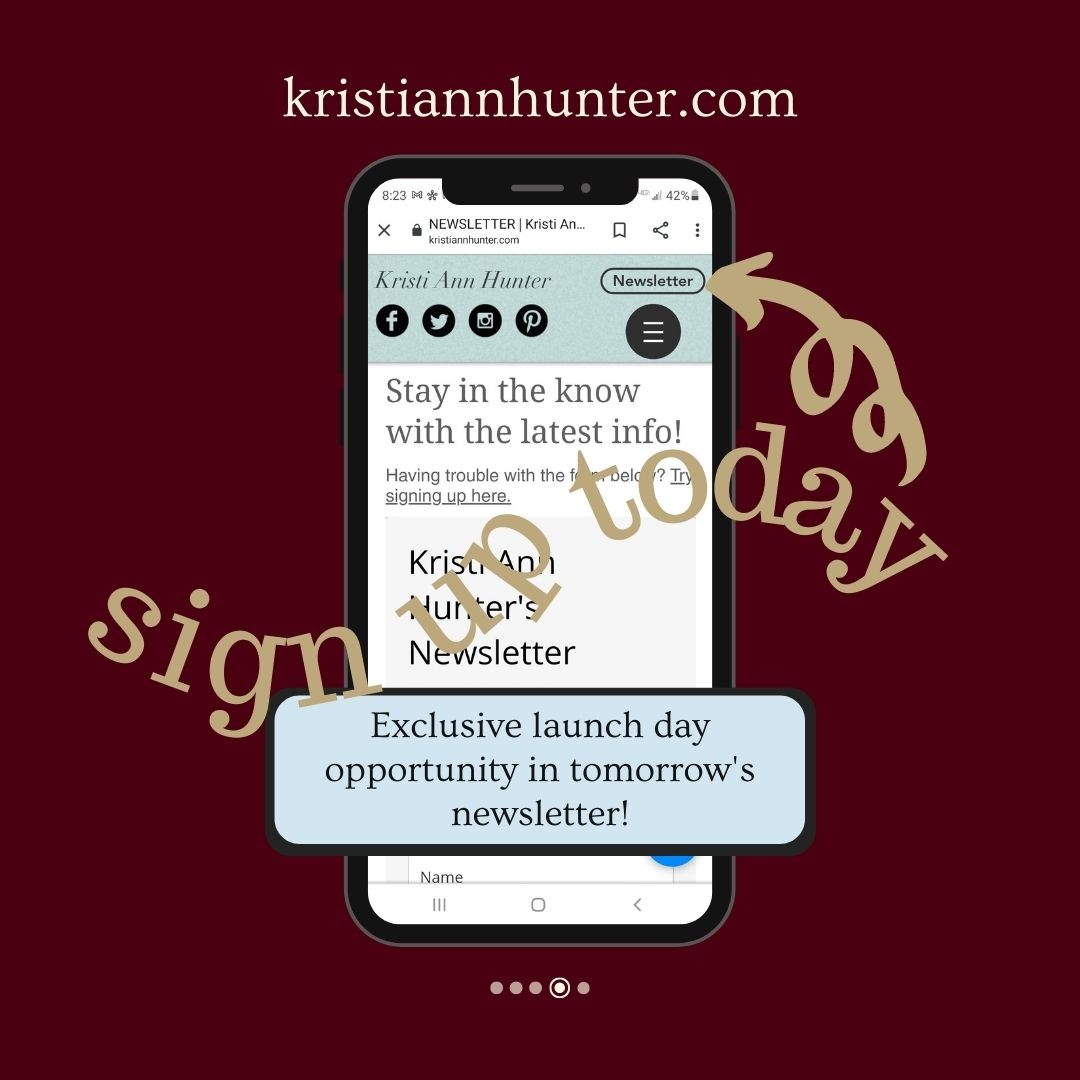 Newsletter comes out TOMORROW. Sign up today so you don't miss out on the exclusive opportunity monthly subscribers will get to participate in Winning the Gentleman Launch Day festivities! 
.
kristiannhunter.com/newsletter