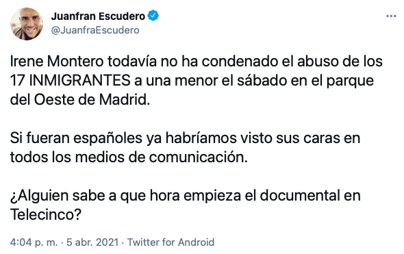 ymouled's tweet photo. Les importa entre CERO y NADA la víctima, lo único que les preocupa es fomentar el racismo. https://t.co/3K3iKdKkKS