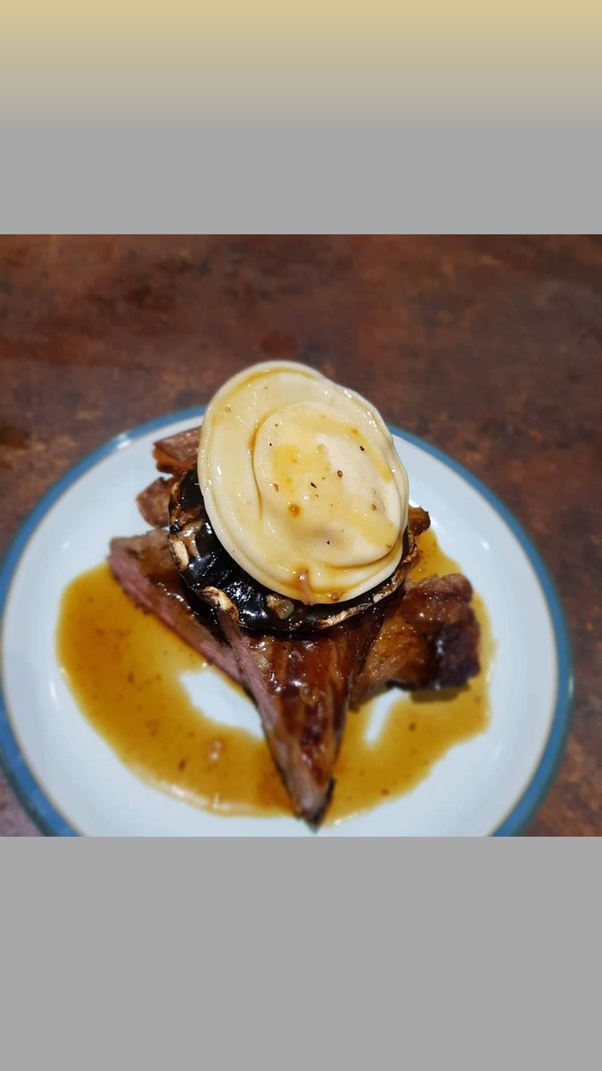 Salmon Mousse Raviolli
made with Loch Ewe Salt and Seaweed.  Surf and Turf made by Beef &amp; Reef xx