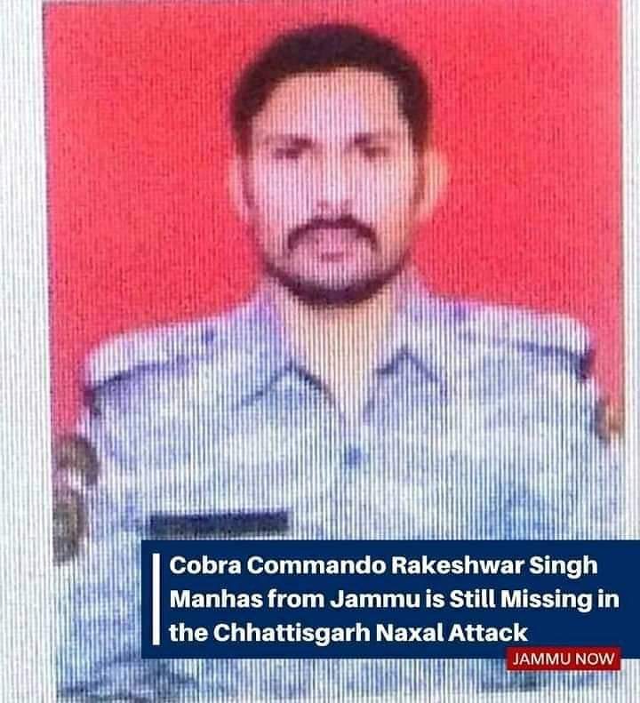 SRLYADAV1's tweet photo. Missing CRPF jawan alive, will not harm him: Maoists in Chhattisgarh 'send message'

CRPF jawan, identified as Rakeshwar Singh Manhas from Jammu, has been missing since Maoists attacked a security team Saturday. CRPF says negotiations are on to rescue him. https://t.co/xXwSsiOepH