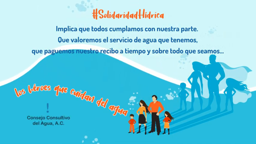 ConsejoAguaMX's tweet photo. ¿Qué es la #SolidaridadHídrica? Valoremos el servicio de #Agua que tenemos y paguemos a tiempo nuestro recibo. @ANEASdeMexico @AguaCapitalOrg @SacmexCDMX @conagua_mx @Agua_UNAM @Fondos_de_agua @IslaUrbana https://t.co/UvL0unewTM