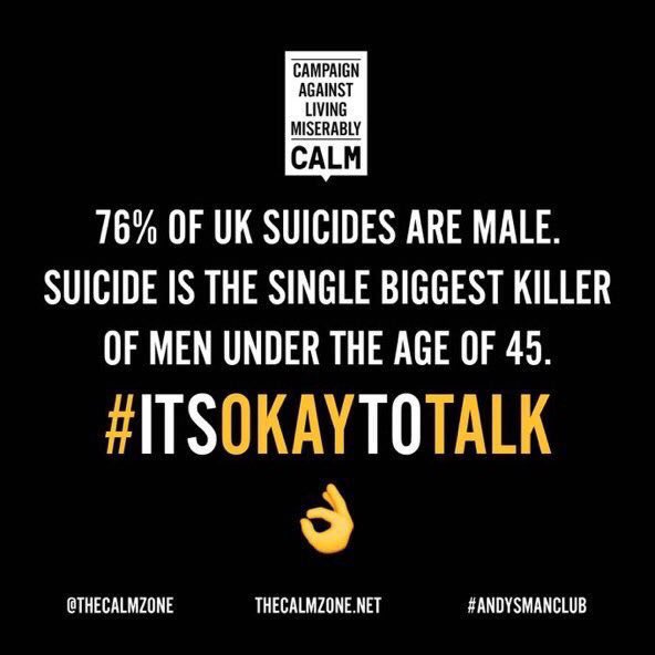 If you do one more thing this long weekend, please make sure the men (and women) that are important to you know it’s ok to talk.

Thank you x