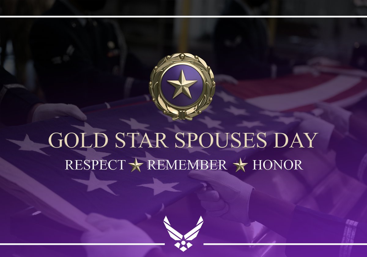 Today is Gold Star Spouses Day. It honors the surviving loved ones of military service members killed in the line of duty. This day recognizes the spouses and their families for their sacrifices.

 #GoldStarSpousesDay #HonorThem