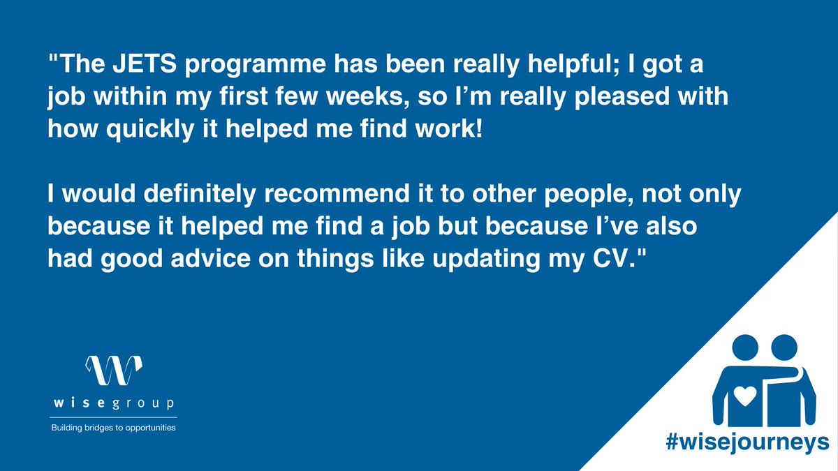 wisegroup_se's tweet photo. ๐ข@wisegroup_se employment specialist Natasha Radmehr tells us about the positive impact of the JETS scheme and the #wisejourneys our customers go on to support them into work and how we engage with employers to create opportunities to #buildbetterback. โก https://t.co/6s5hM4TnjY https://t.co/ksT9o4XCho