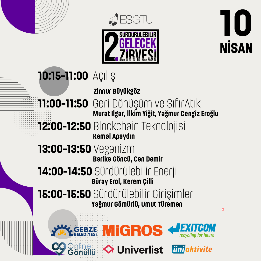 es_gtu's tweet photo. 2.Sürdürülebilir Gelecek Zirvesi zengin programıyla 10-11 Nisan'da Youtube kanalımızda...
#sürdürülebilirgelecekzirvesi https://t.co/GPqaqAEUfv