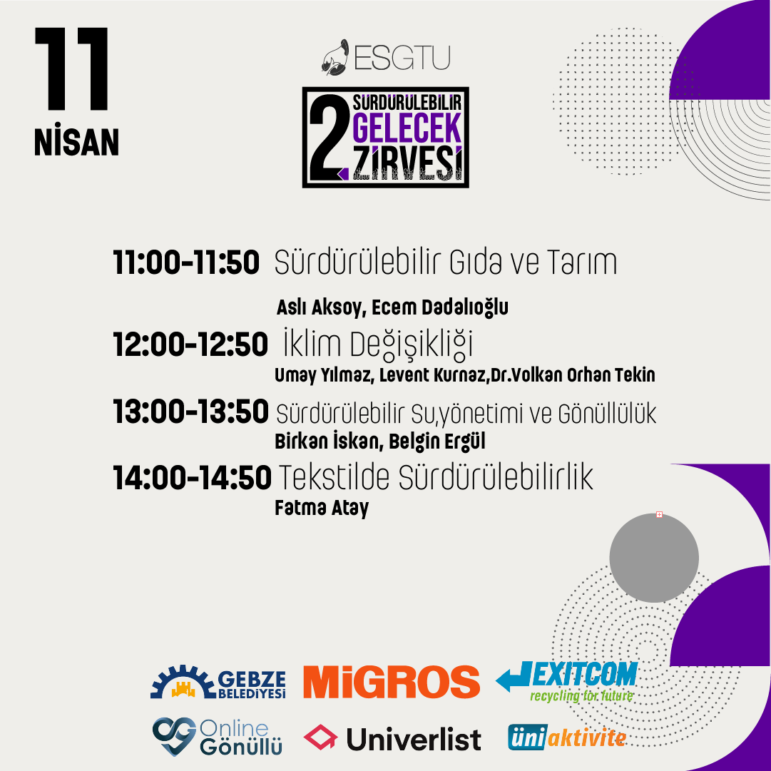 es_gtu's tweet photo. 2.Sürdürülebilir Gelecek Zirvesi zengin programıyla 10-11 Nisan'da Youtube kanalımızda...
#sürdürülebilirgelecekzirvesi https://t.co/GPqaqAEUfv