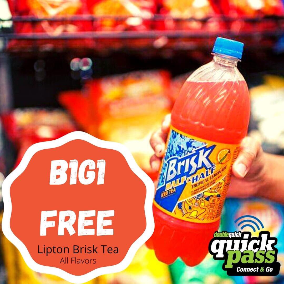 DoubleQuick_'s tweet image. We've got the tea...Buy One Get One FREE!🤩
.
📲Available on the Quick Pass App. 
.
.
#liptonbrisk #tea #teatime #DoubleQuick #QuickPass #snack #Deals #mississippi #arkansas