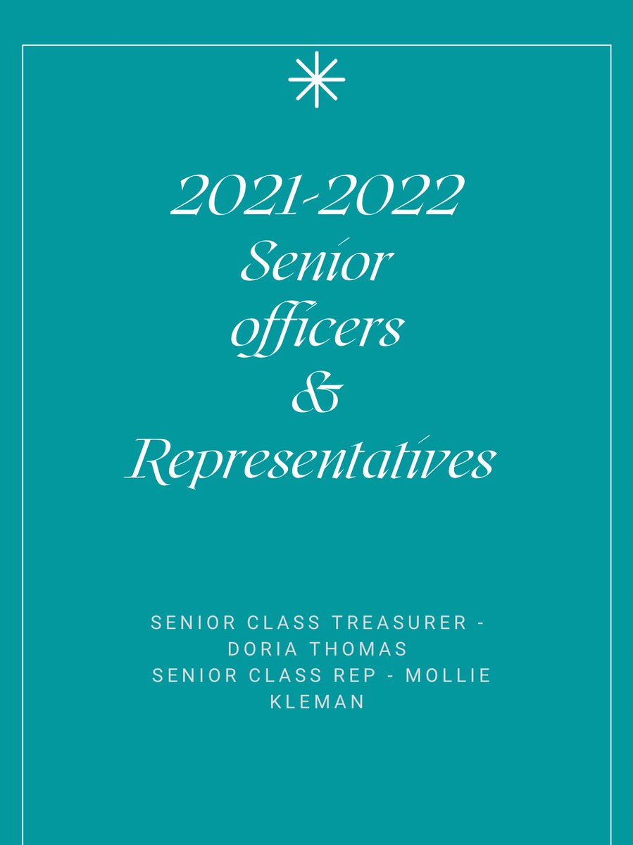 Last congrats to you 2021-2022 senior class officers and representatives!
