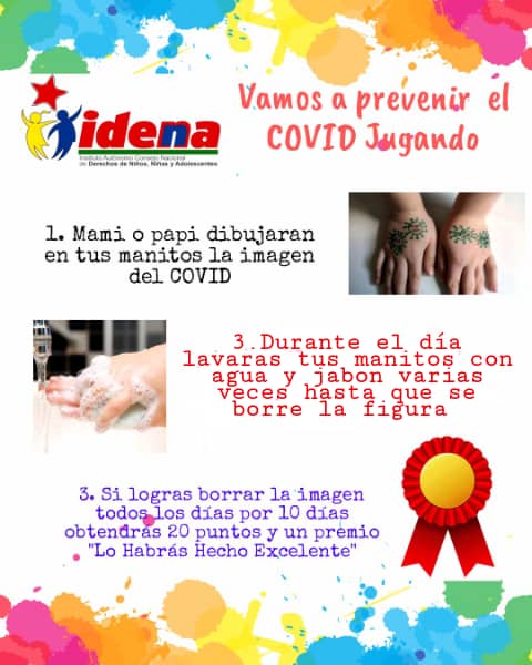 Nuestro equipo te invita, a realizar actividades dinámicas dentro de casa con tus hijos e hijas donde puedan mantener en práctica los mecanismos o normas a seguir para prevenir el virus

¡Seamos eco de cosas positivas! 
#IdennaProtege
#TodosSomosIdenna
#PrevencionEsLaClave