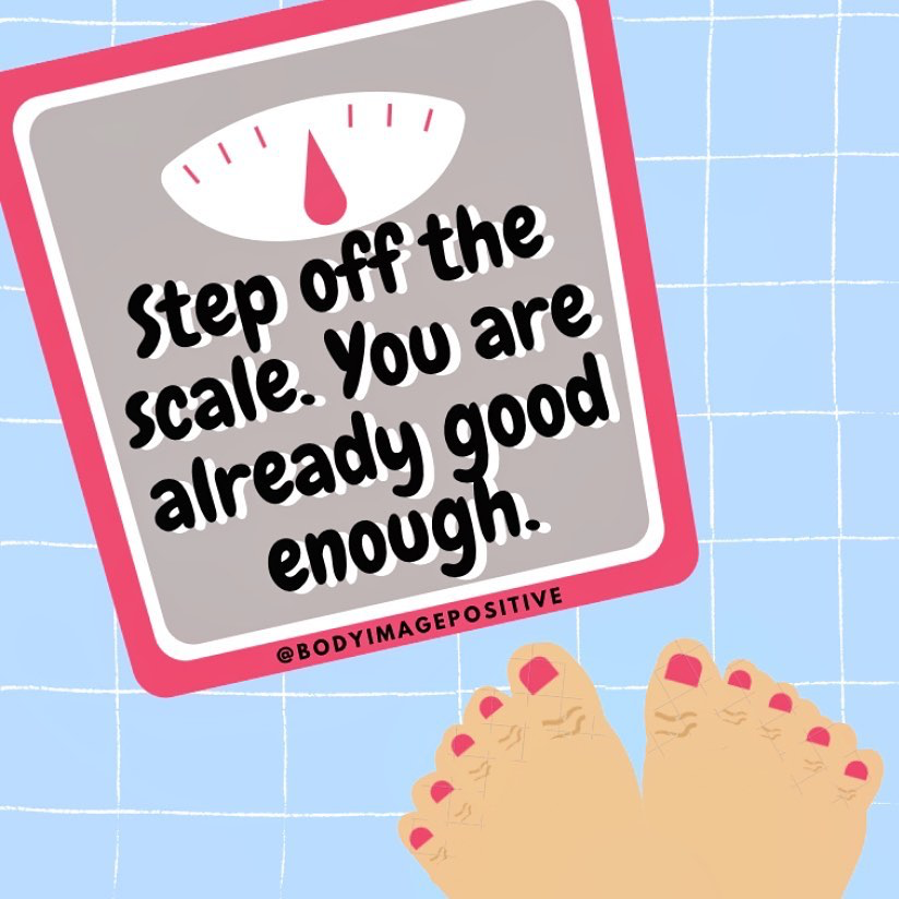 WWEDCoalition's tweet photo. Don't let the scale dictate how you feel about yourself today.
Image from @bodyimagepositive on Instagram
#BodyImage #StepOffTheScale #SelfWorth https://t.co/Qgh5CWGrIq